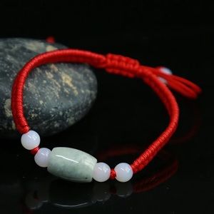 💗 Jade Beaded Macrame Bracelet 7”-8” adjustable NEW